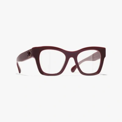 Chanel Butterfly Eyeglasses In Burgundy