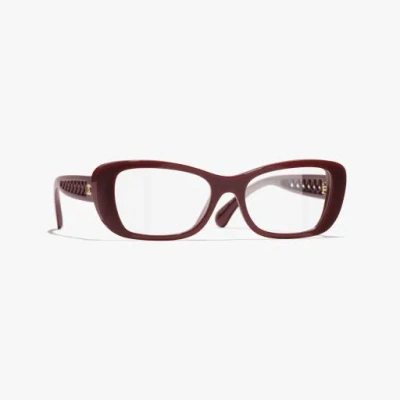 Chanel Butterfly Eyeglasses In Burgundy