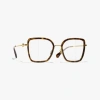 Chanel Butterfly Eyeglasses In Dark Gold 