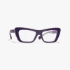 Chanel Butterfly Eyeglasses In Dark Purple 