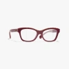 Chanel Butterfly Eyeglasses In Red & Brown 