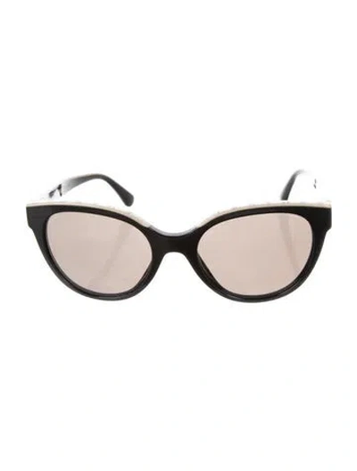 Pre-owned Chanel Butterfly Interlocking Cc Logo Sunglasses In Black