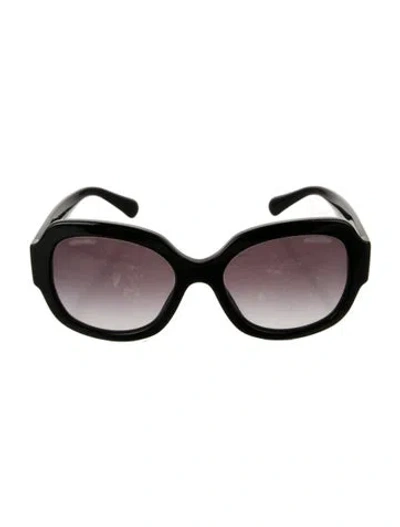 Pre-owned Chanel Butterfly Interlocking Cc Logo Sunglasses In Black