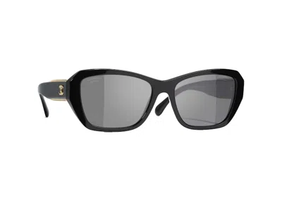 Pre-owned Chanel Butterfly Polarized Sunglasses In Black (5516 C622/48)