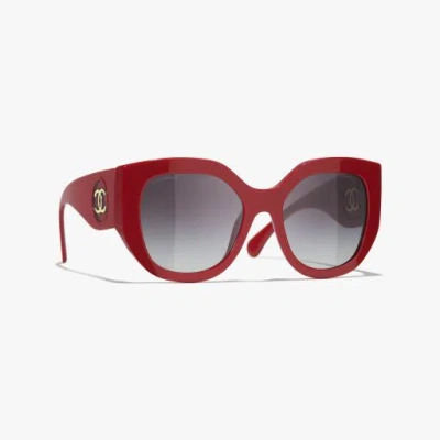Chanel Butterfly Sunglasses In Red