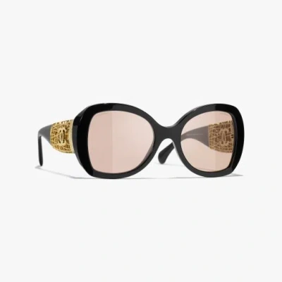 Chanel Butterfly Sunglasses In Black