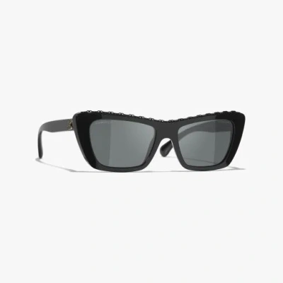 Chanel Butterfly Sunglasses In Gray