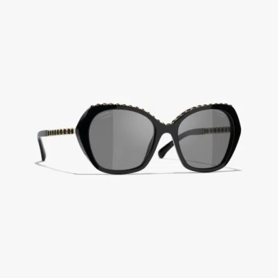 Chanel Butterfly Sunglasses In Black