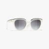 Chanel Butterfly Sunglasses In Black & White 