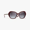 Chanel Butterfly Sunglasses In Burgundy