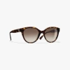Chanel Butterfly Sunglasses In Dark Tortoise & Beige 