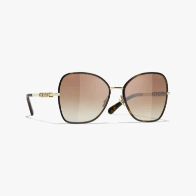 Chanel Butterfly Sunglasses In Gold