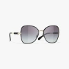 Chanel Butterfly Sunglasses In Gold & Black 