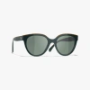 Chanel Eyeglasses 3451b Vista In Khaki & Green 