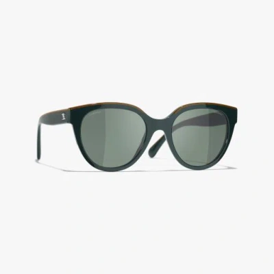Chanel Eyeglasses 3451b Vista In Khaki & Green 