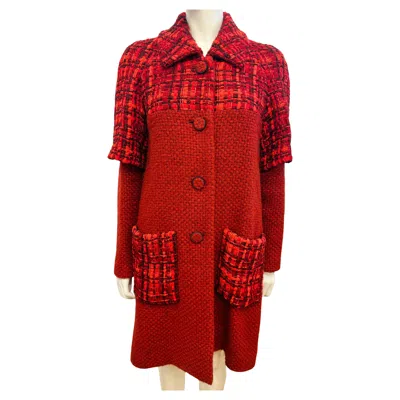 Pre-owned Chanel By Karl Lagerfeld Runway F/w 2016 Fantasy Tweed Coat In Red