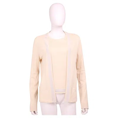 Pre-owned Chanel By Karl Lagerfield S/s 2003 Pink Silk Set Cardigan And Top