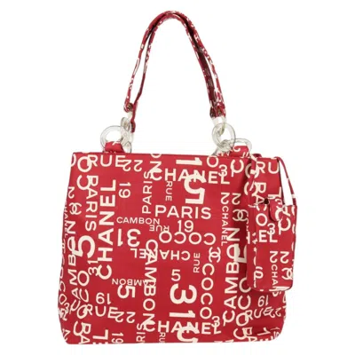 Pre-owned Chanel By Sea Red Canvas Tote Bag ()