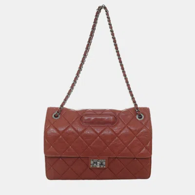Pre-owned Chanel Byzance Reissue Takeaway Flap Bag In Red
