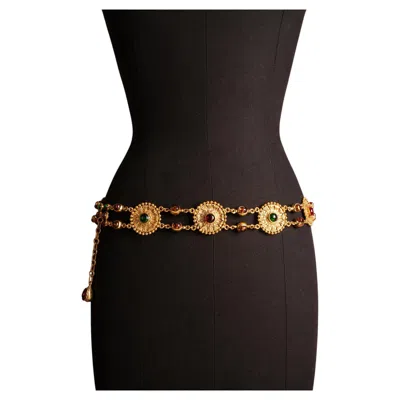 Pre-owned Chanel Byzantine Belt By Karl Lagerfeld 1985 In Black