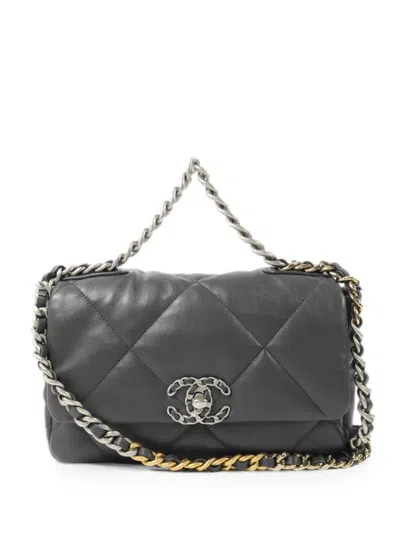 Pre-owned Chanel C19 Shoulder Bag In Gray