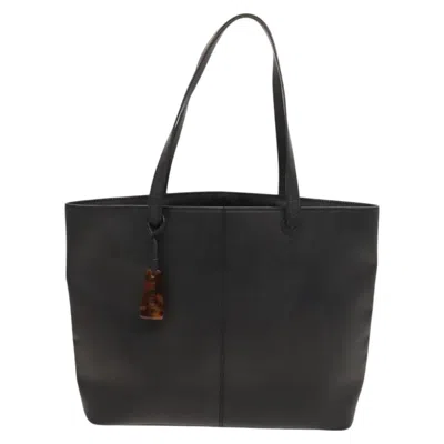 Pre-owned Chanel Cabas Black Leather Tote Bag ()