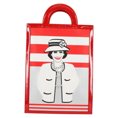 Pre-owned Chanel Cabas Patent Leather Tote Bag () In Red