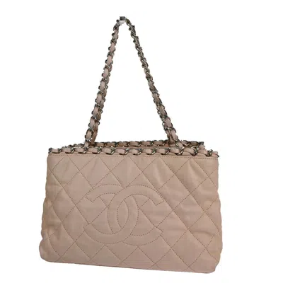 Pre-owned Chanel Cabas Pink Leather Tote Bag ()