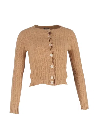 Pre-owned Chanel Cable-knit Button-up Cardigan In Neutral