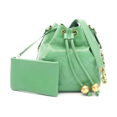Pre-owned Chanel Calf Coco Mark Shoulder Bag Green