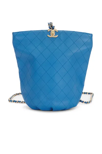 Pre-owned Chanel Calfskin Backpack In Blue