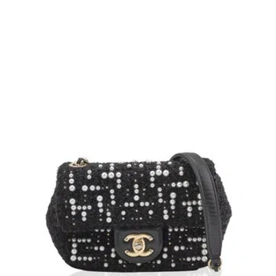 Pre-owned Chanel Calfskin Belt Bag Mini In Black