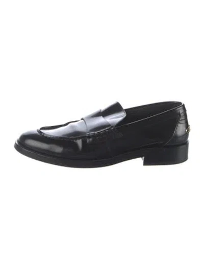 Pre-owned Chanel Calfskin Loafers In Black