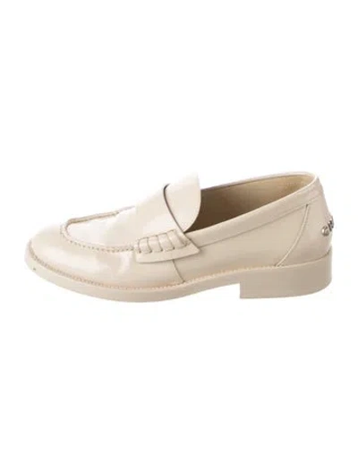 Pre-owned Chanel Calfskin Loafers In Neutrals