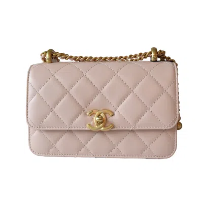 Pre-owned Chanel Calfskin Quilted Mini Perfect Fit Flap Gold Hardware Light Pink