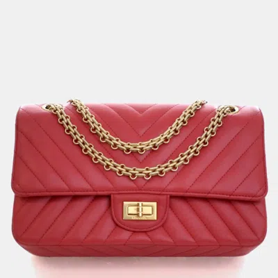 Pre-owned Chanel Calfskin Reissue 2.55 Flap Bag 225 In Red