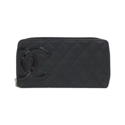 Pre-owned Chanel Cambon Black Cambon Ligne Long Wallet (bi-fold) ()
