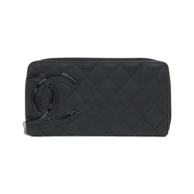 Pre-owned Chanel Cambon Cambon Ligne Long Wallet (bi-fold) () In Black