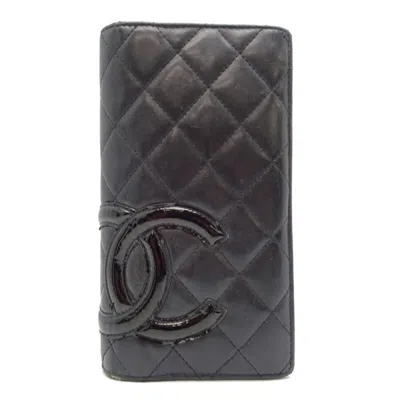 Pre-owned Chanel Cambon Cambon Ligne Wallet (bi-fold) () In Black