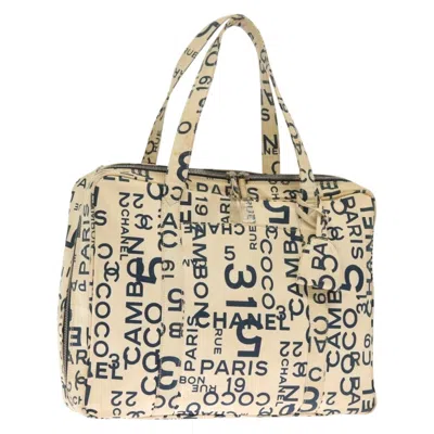 Pre-owned Chanel Cambon Canvas White Canvas Bag ()