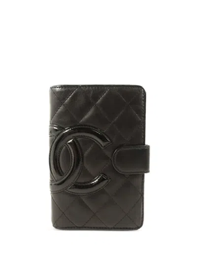 Pre-owned Chanel Cambon Cc Bifold Wallet In Black