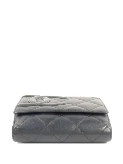 Pre-owned Chanel Cambon Cc Wallet In Black