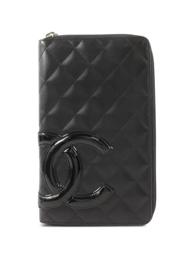 Pre-owned Chanel Cambon Cc Wallet In Black