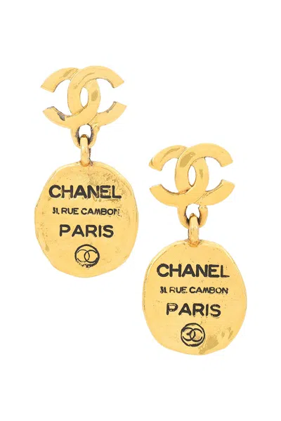 Pre-owned Chanel Cambon Clip-on Earrings In Gold