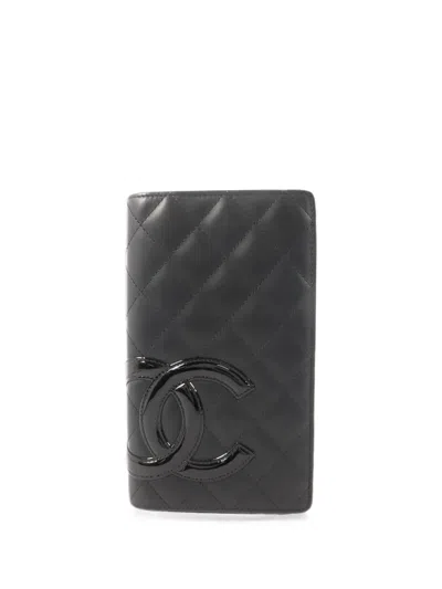 Pre-owned Chanel Cambon Leather Wallet In Black