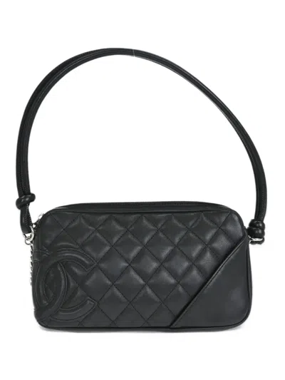 Chanel Cambon Ligne Diamond-quilted Shoulder Bag In Black