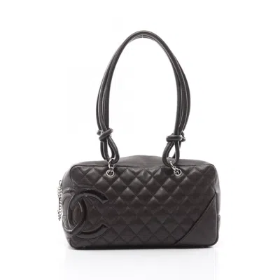 Pre-owned Chanel Cambon Ligne Patent Leather Shoulder Bag () In Brown