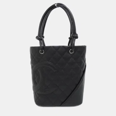 Pre-owned Chanel Cambon Line Black Calf Leather Handbag
