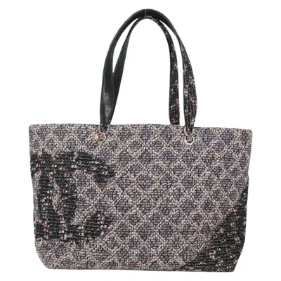 Pre-owned Chanel Cambon Line Cotton Tote Bag () In Multi