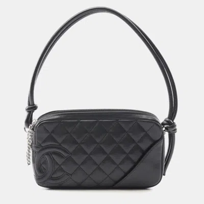 Pre-owned Chanel Cambon Line Handbag Leather Black